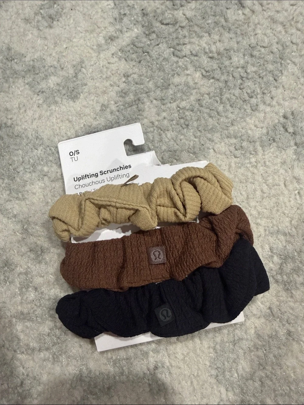 lululemon athletica Uplifting Scrunchies - Tan, Brown, Black